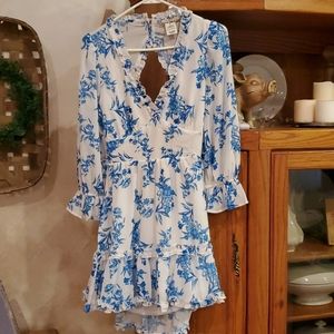 Blue and white dress